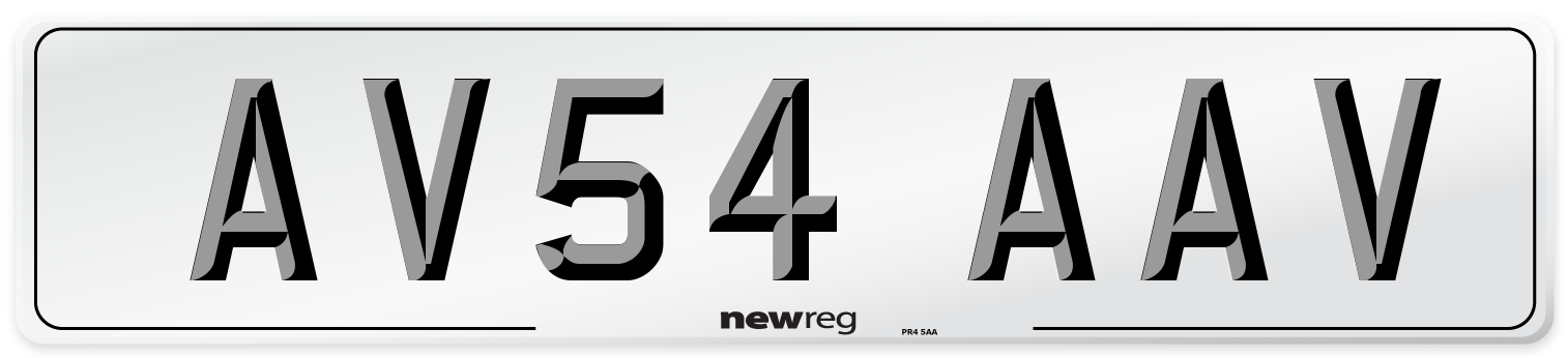 AV54 AAV Number Plate from New Reg